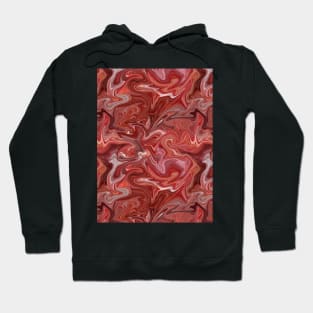 Red Silk Marble - Digital Liquid Paint Hoodie